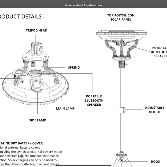 Overland Solar LED Light with Handle - Picture 6 of 16